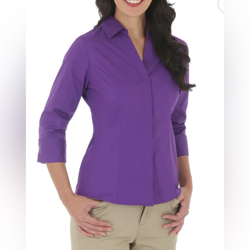 Lee Riders Women’s 3/4 Sleeve Classic Button Up Shirt size XXL